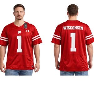 Wisconsin Badgers Jersey Mens XL Red Under Armour Football Team NCAA Loose Fit‎